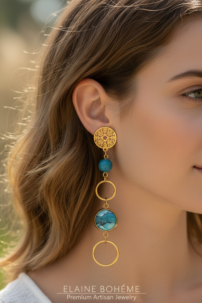 Boucles Apatite portées