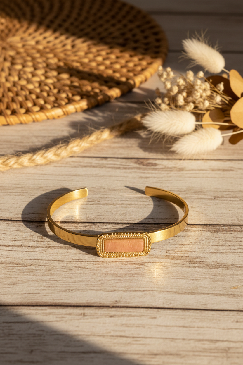 Bracelet Jonc Pierre du Soleil - Bohème
