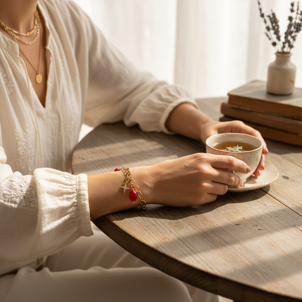 Bracelet rouge or lifestyle