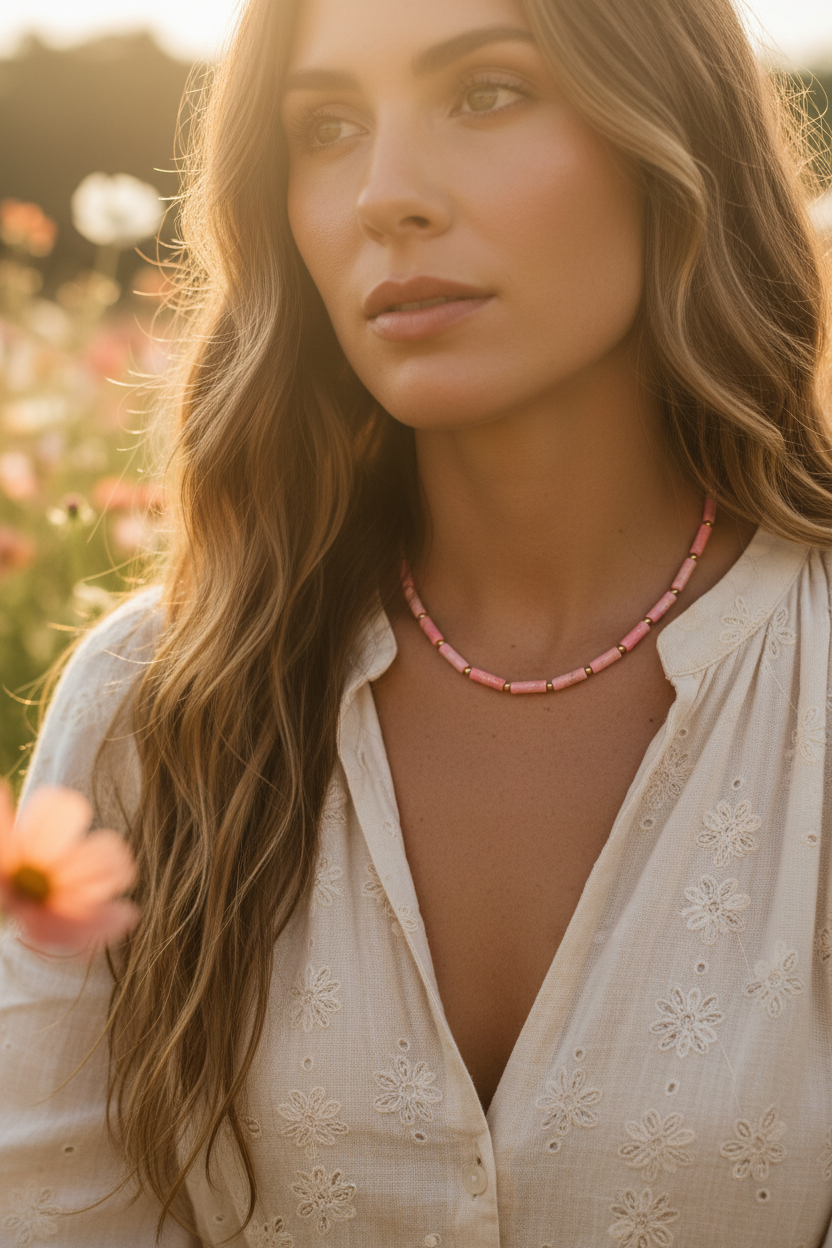 Collier Bella Rosa porté