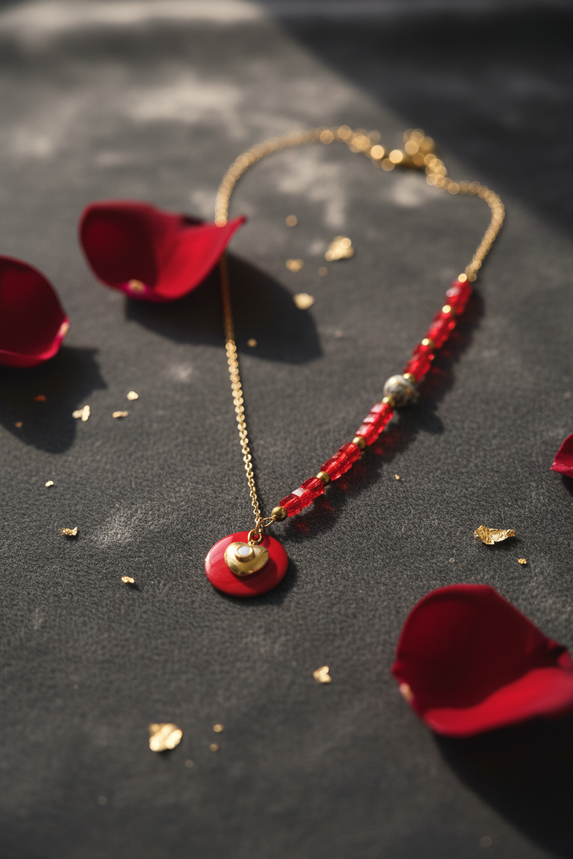 Collier Cœur Rouge Passion - Pinterest