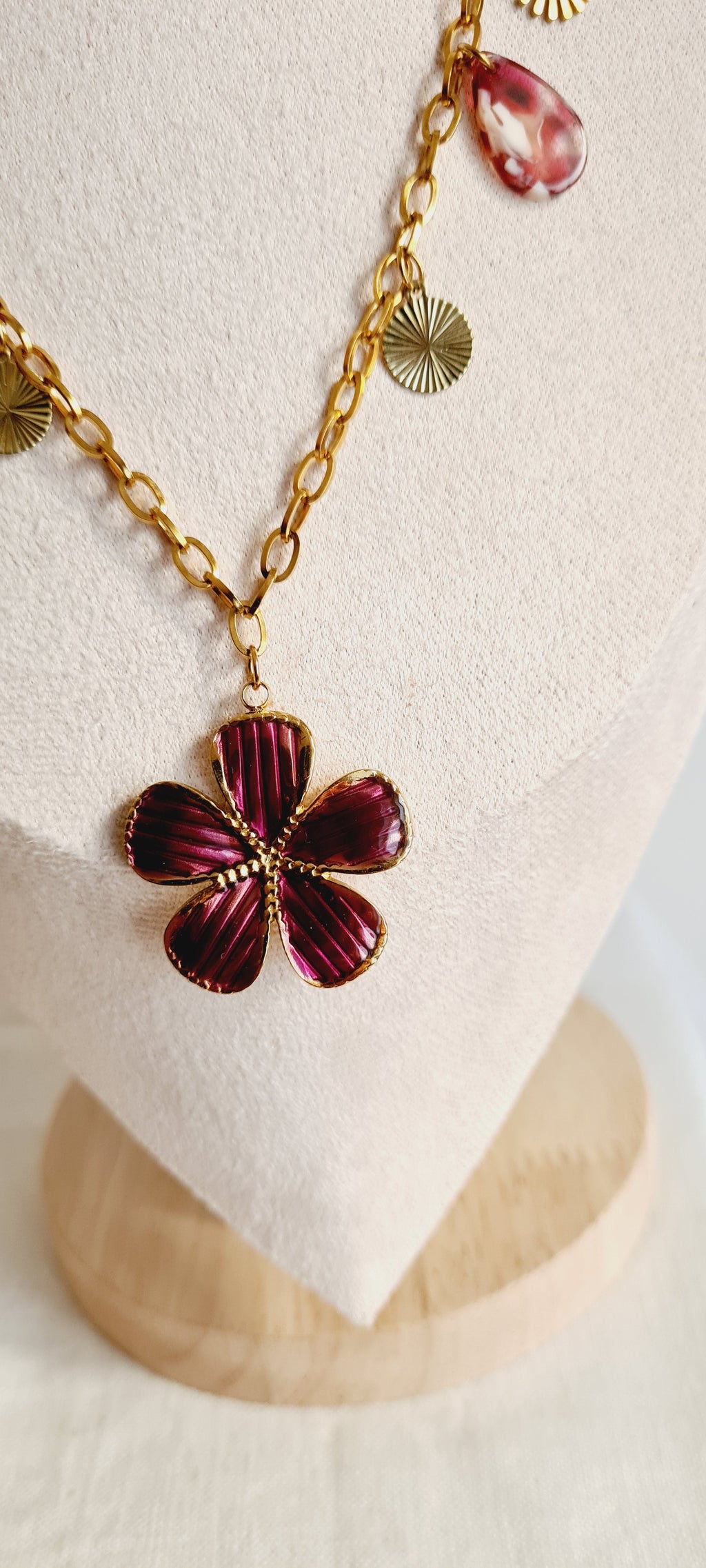 Collier tendance à breloques , acier inoxydable cintia