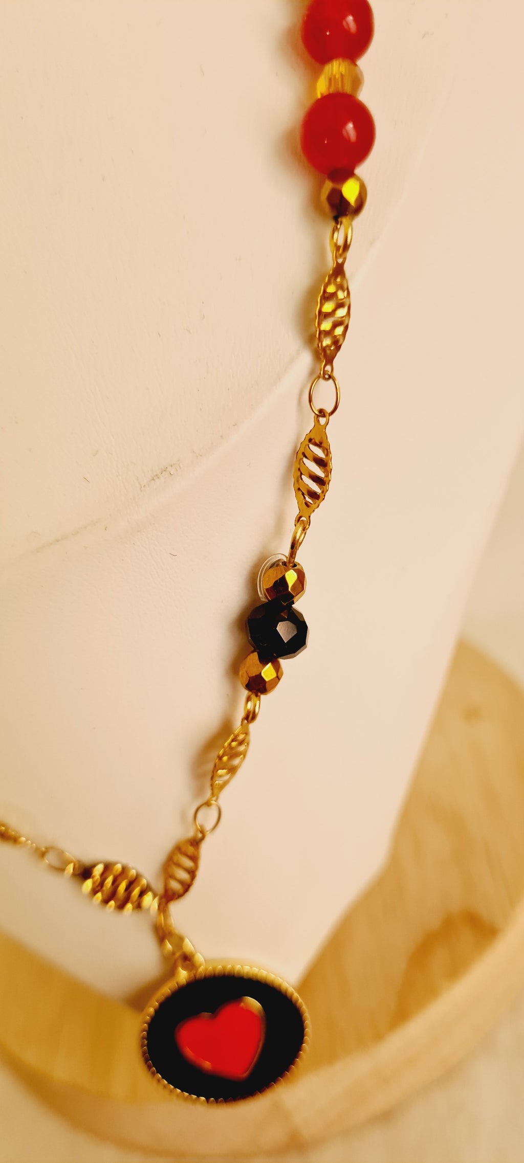 Collier Johanna – Perles de verre & acier inoxydable