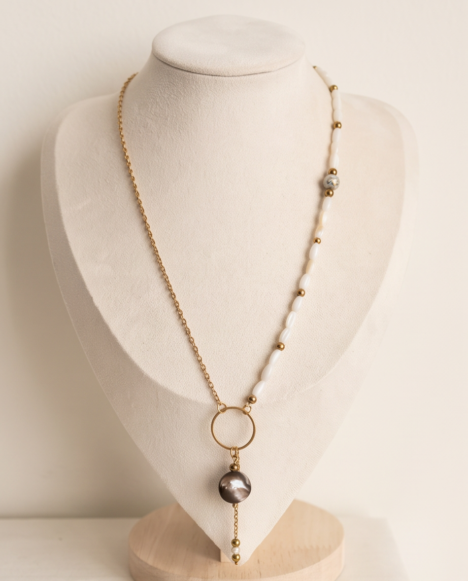 Collier Anaia - Coquillage, Nacre & Acier Inoxydable