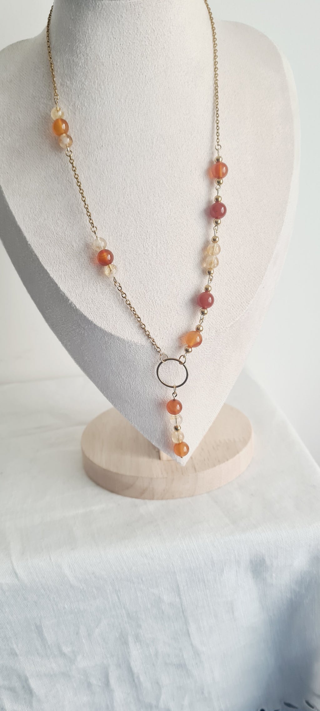 Collier Ciline - Pierre Naturelle Lithothérapie & Acier Inoxydable