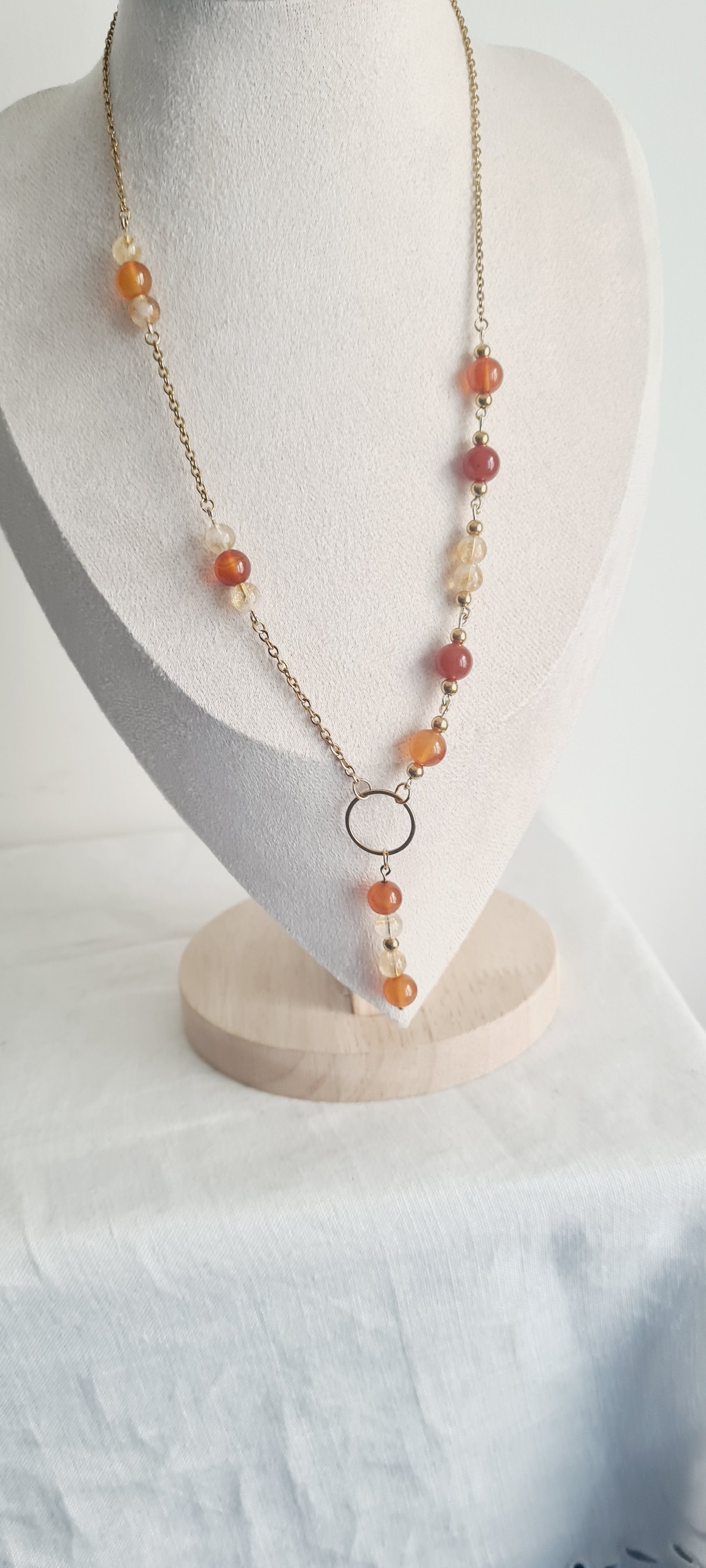 Collier Ciline - Pierre Naturelle Lithothérapie & Acier Inoxydable