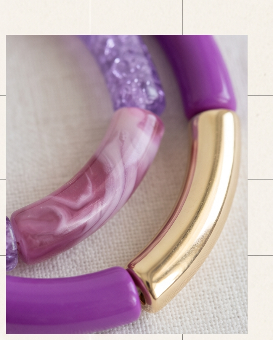 Lot de 3 Bracelets Perles Violettes & Bordeaux | Bijoux Bohème Fait Main France – elaineboheme