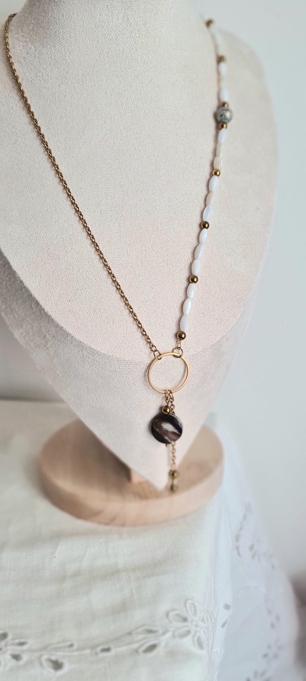 Collier Anaia - Coquillage, Nacre & Acier Inoxydable