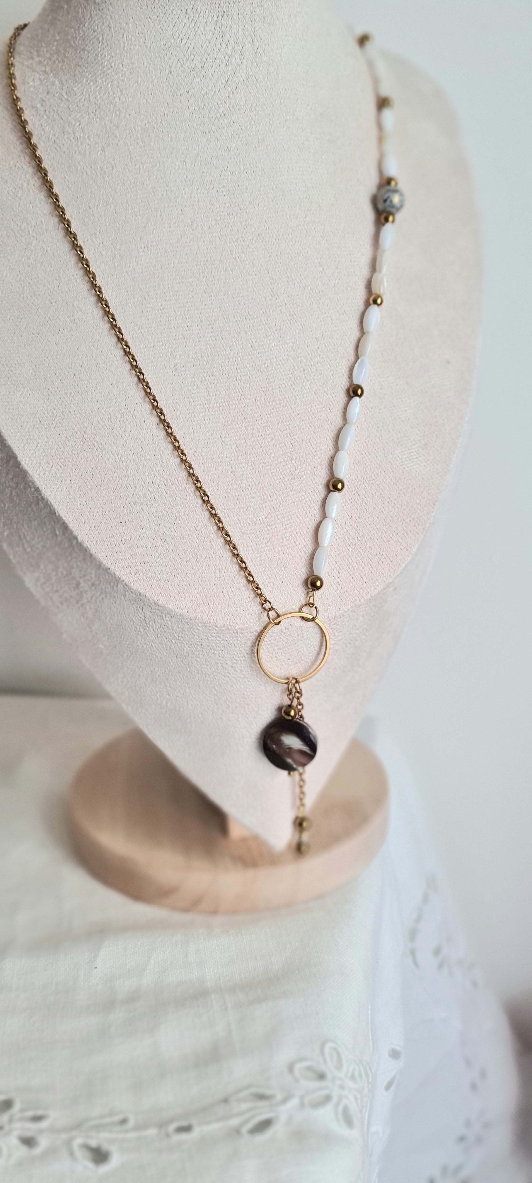 Collier Anaia - Coquillage, Nacre & Acier Inoxydable