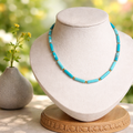 Collier Elsa – Howlite Teintée & Acier Inoxydable, Lithothérapie