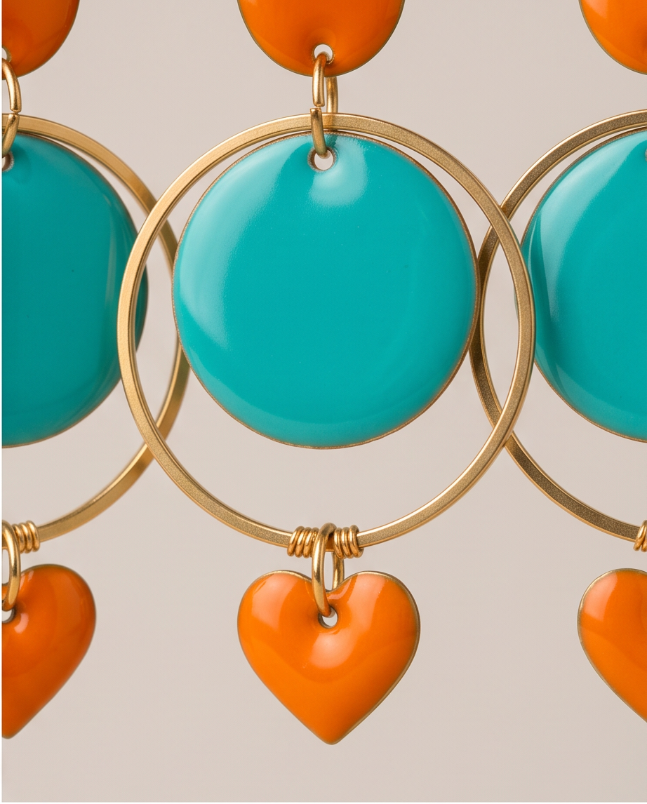 Boucles d'oreilles tendance – Émail coloré & Acier inoxydable | Fait main France