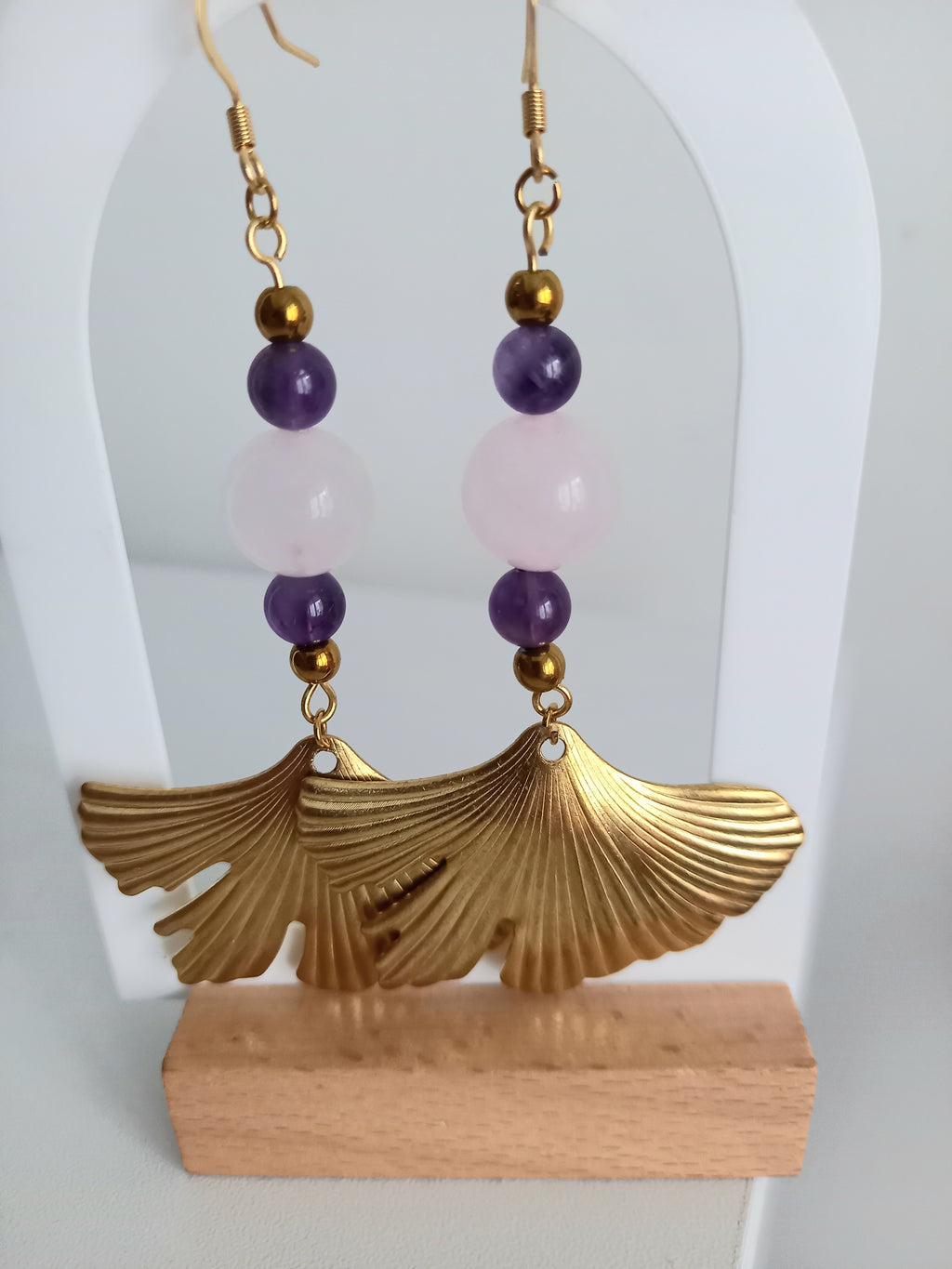 Boucles d'oreilles bohème rose