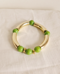 Bracelet Tendance Verre & Lumière Vert Pomme – Fait Main France