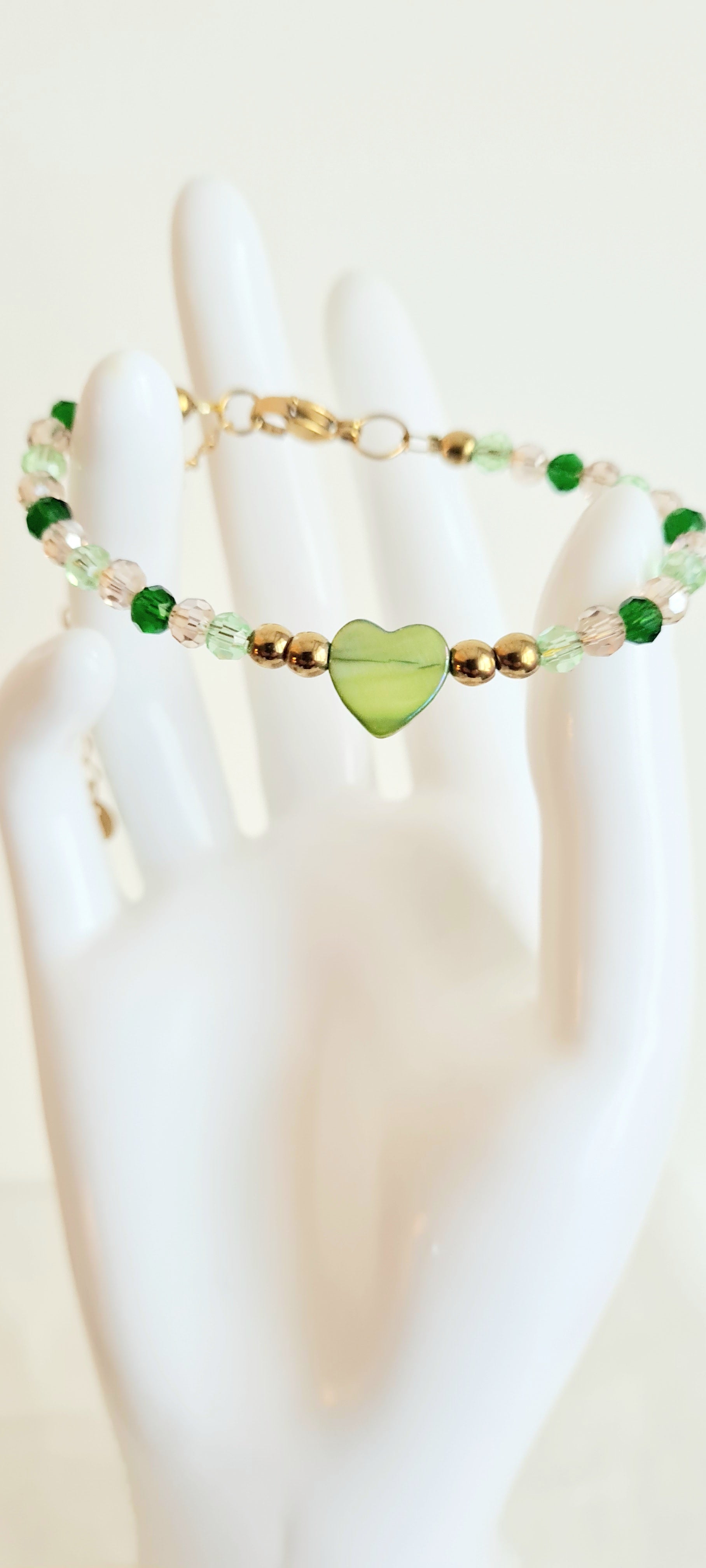 Bracelet Nacre et Verre - Acier Inoxydable Bohème Élégant Spring