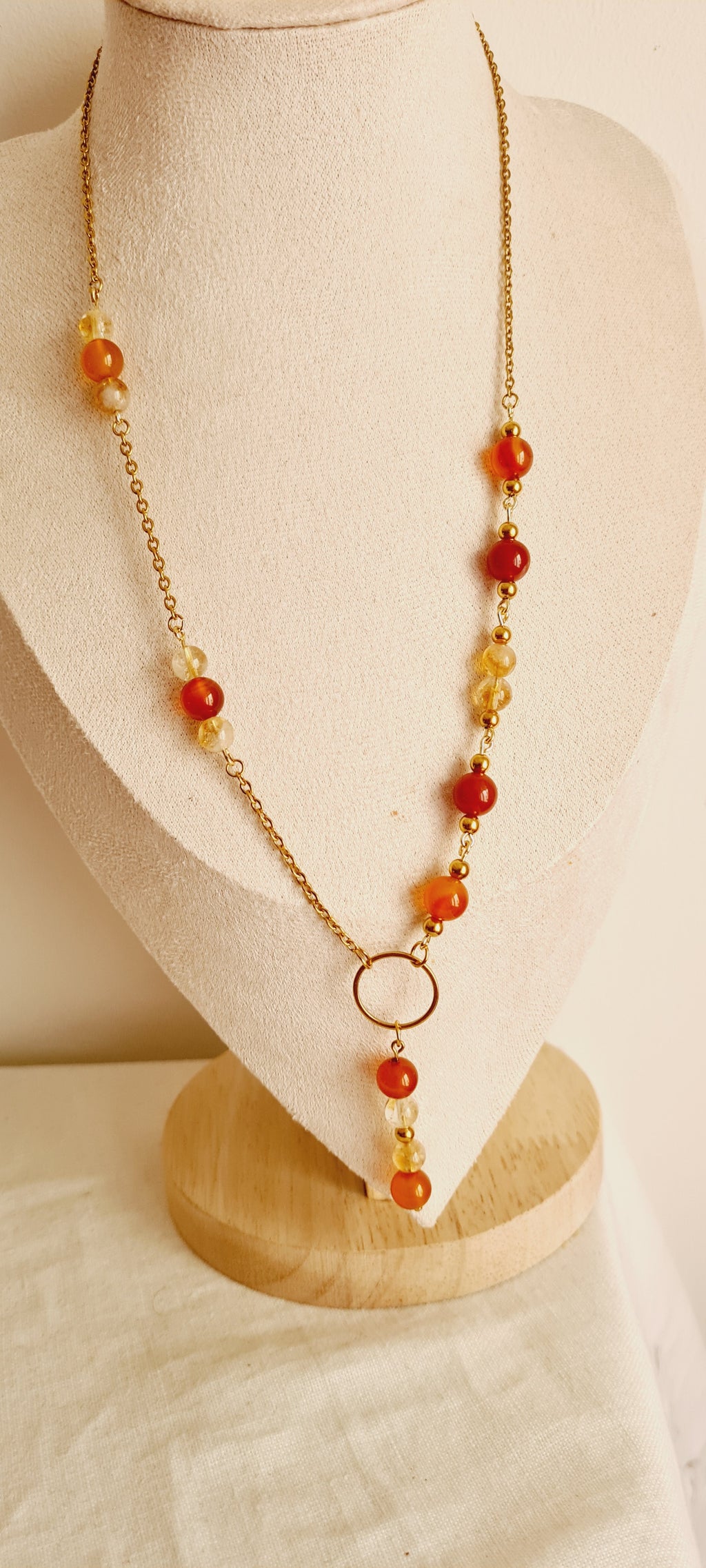 Collier Ciline - Pierre Naturelle Lithothérapie & Acier Inoxydable