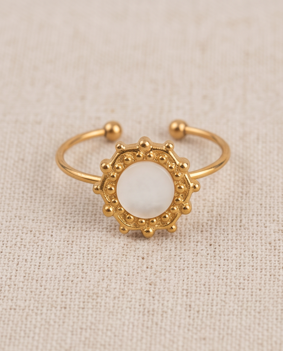 Lot de Bagues Ajustables Nacre | Bijoux Bohème Femme – Elaine Bohème