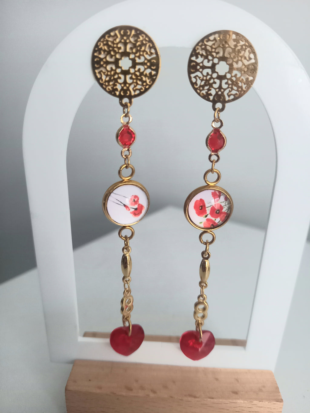 Boucles d'oreilles rouges passion