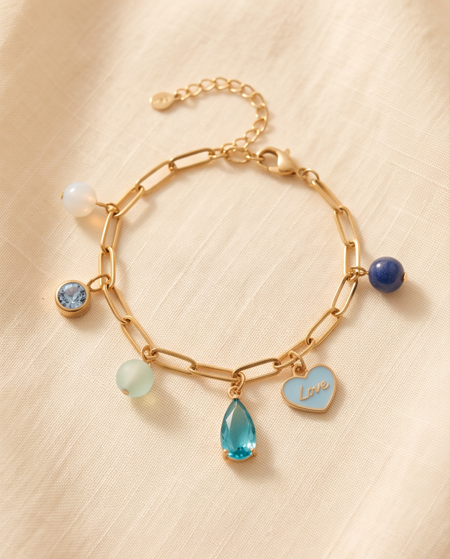 Bracelet Bohème Bea – Émail, Verre & Acier Inoxydable