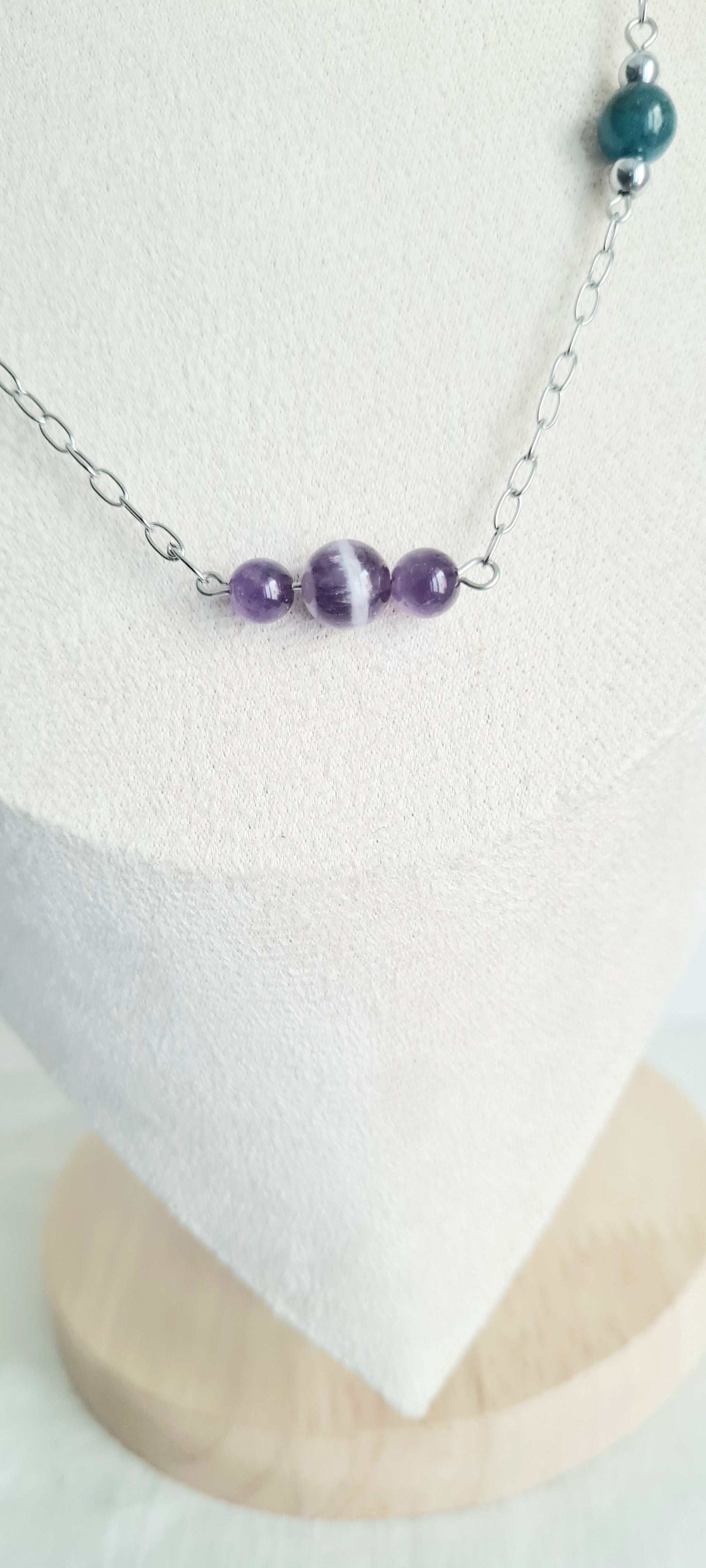 Collier Shanna – Améthyste & Apatite, Lithothérapie