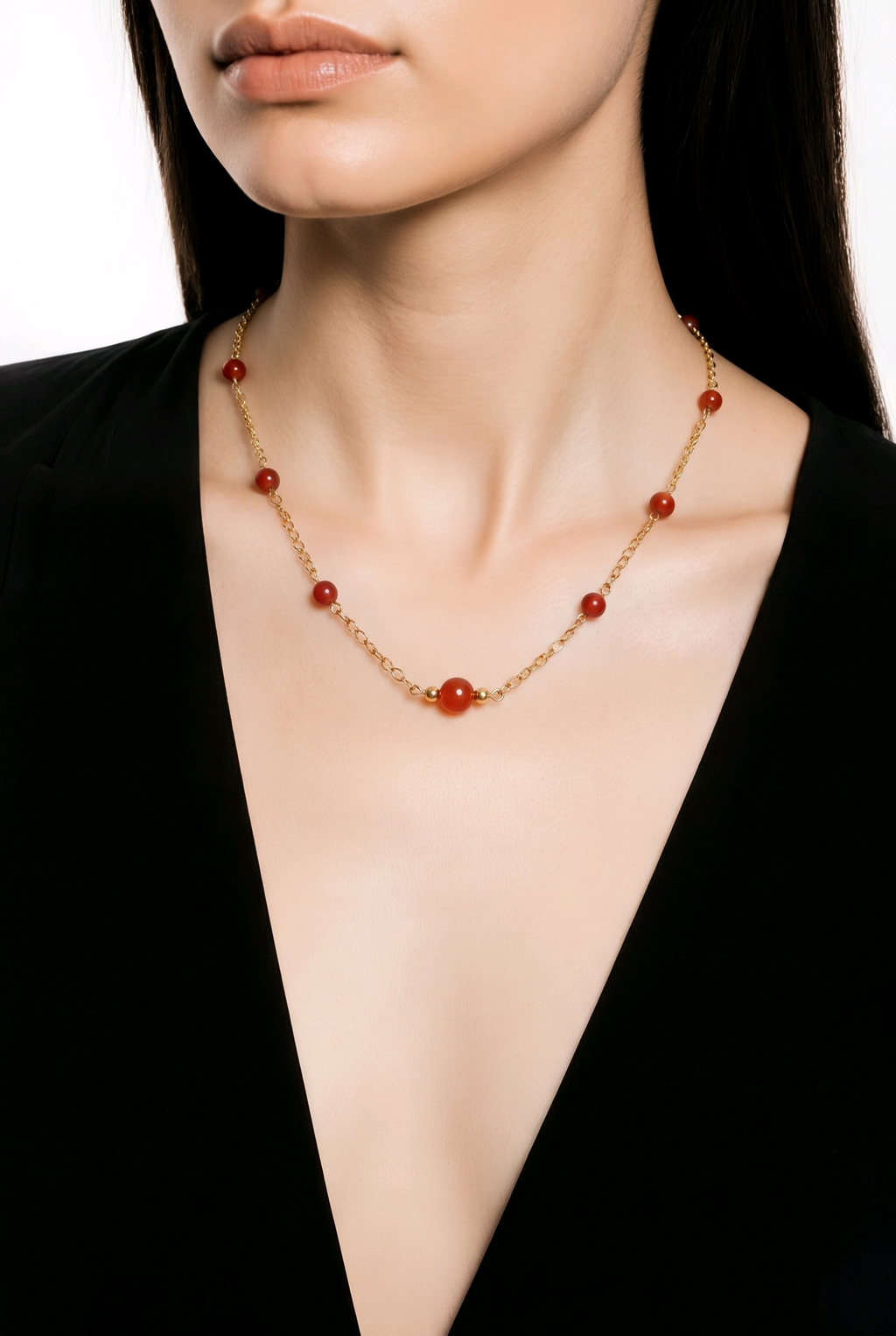 Collier cornaline