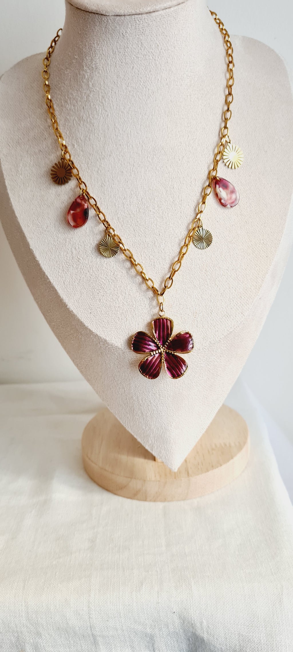 Collier tendance à breloques , acier inoxydable cintia
