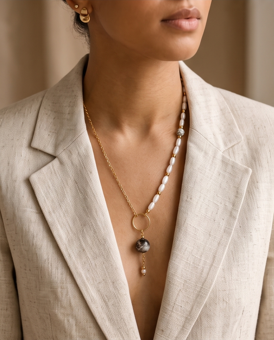 Collier Anaia - Coquillage, Nacre & Acier Inoxydable