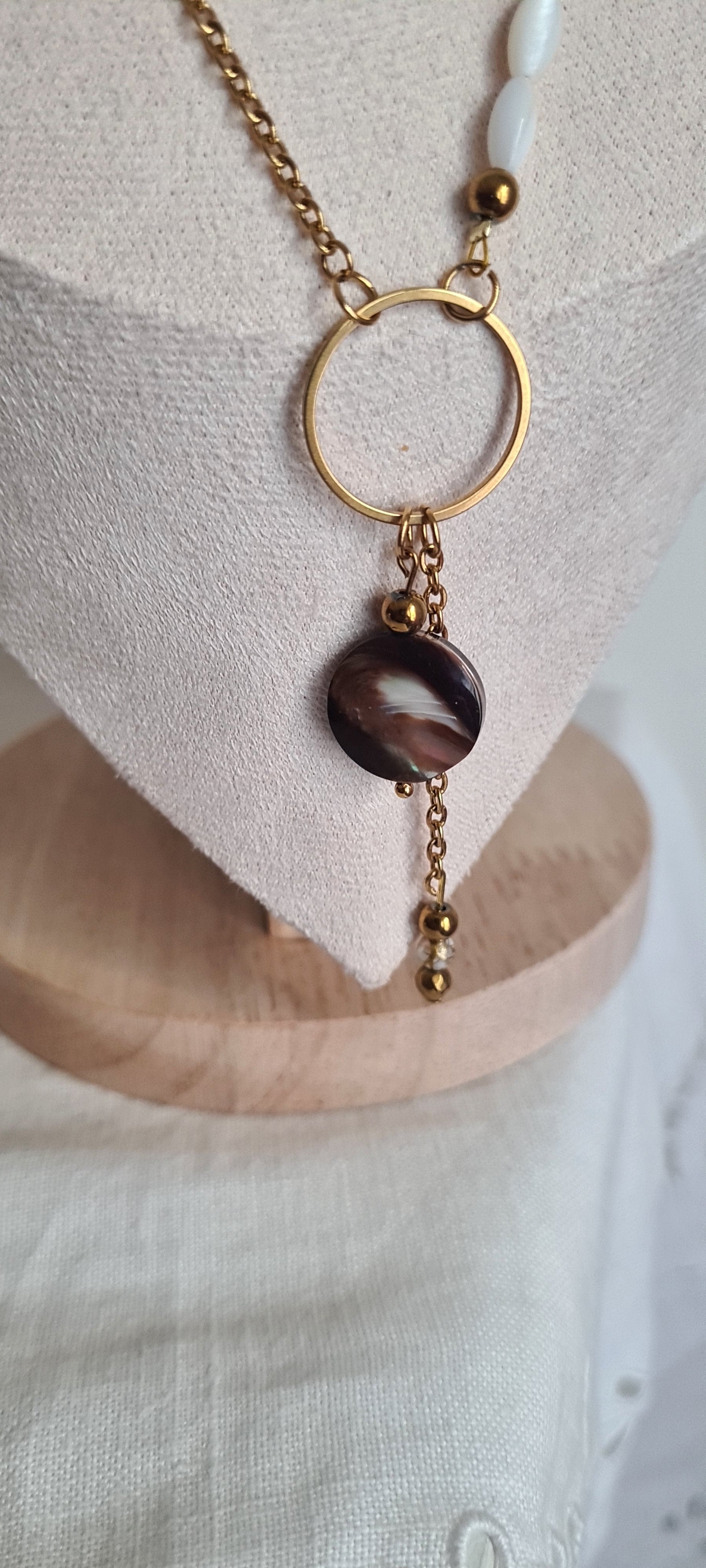 Collier Anaia - Coquillage, Nacre & Acier Inoxydable