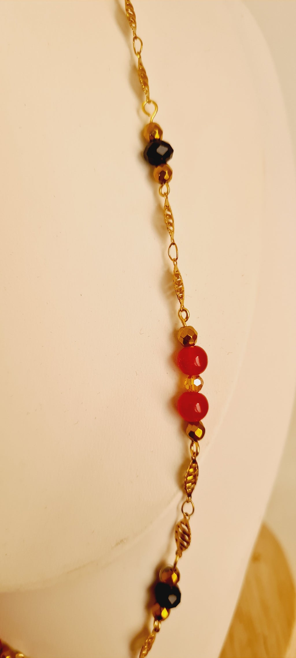 Collier Johanna – Perles de verre & acier inoxydable