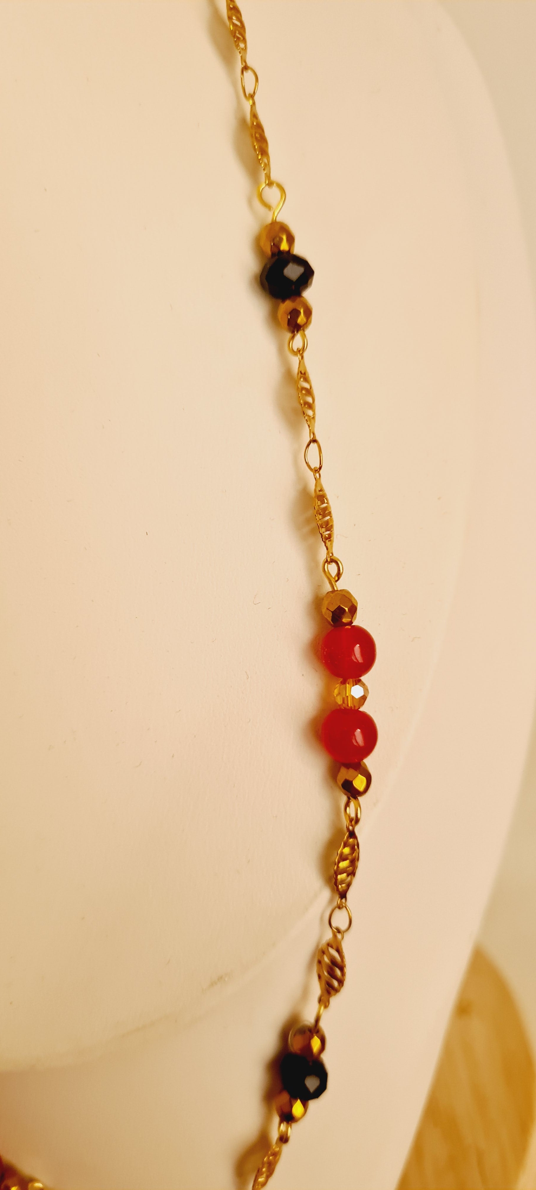 Collier Johanna – Perles de verre & acier inoxydable