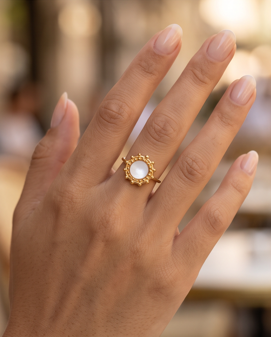 Lot de Bagues Ajustables Nacre | Bijoux Bohème Femme – Elaine Bohème