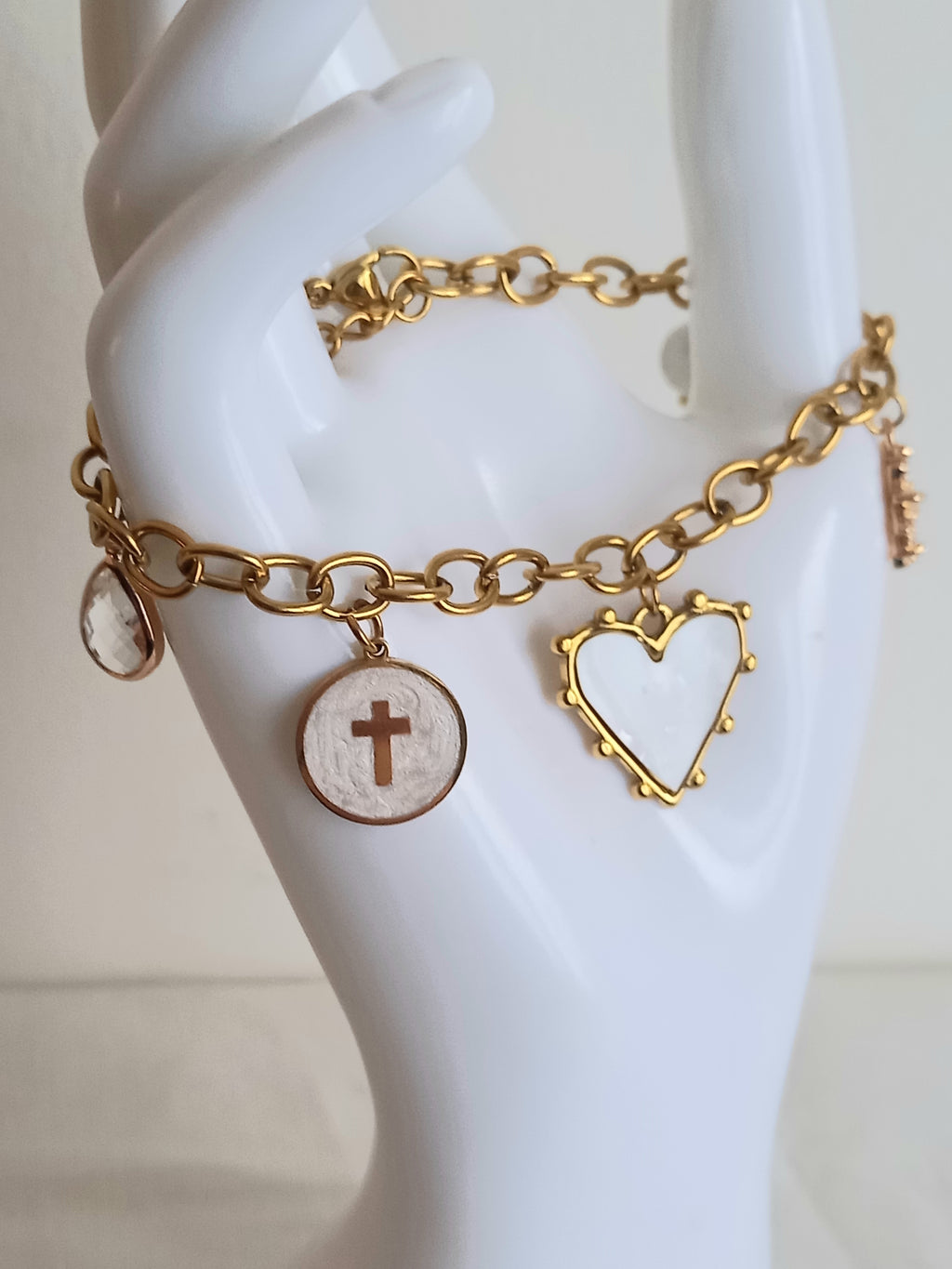 Bracelet  Acier Inoxydable - Verre Émail Bohème Élégant