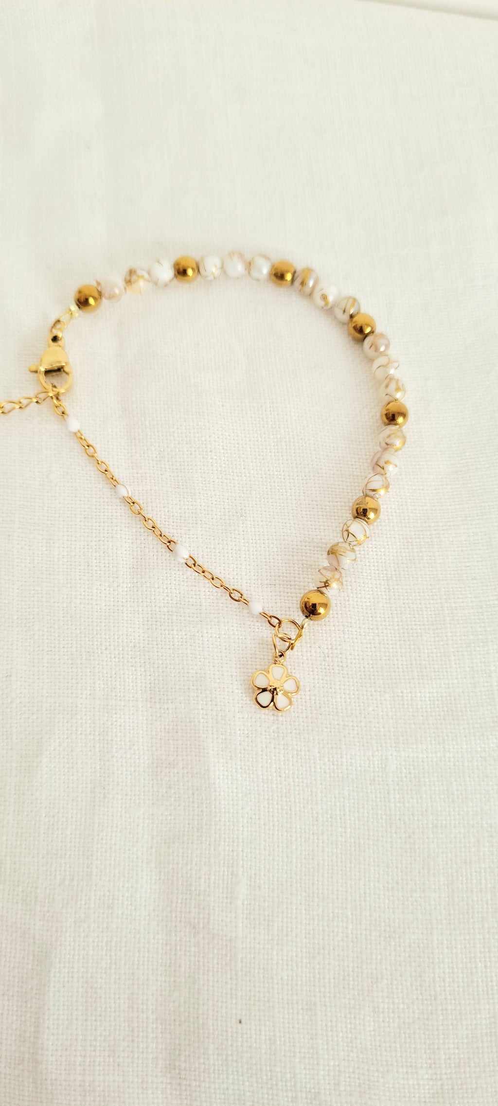 Bracelet Bohème Flora - Perles en Verre Fait Main Femme
