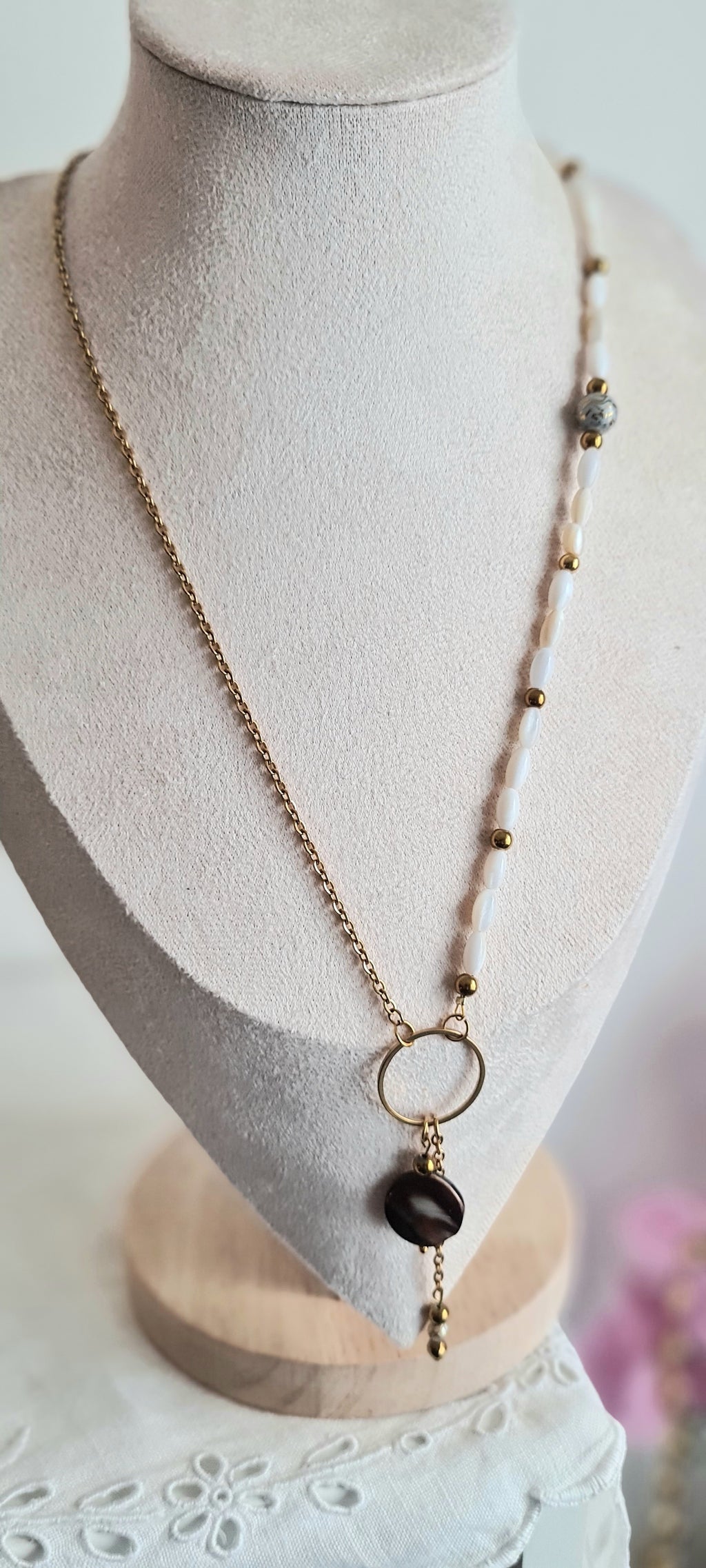 Collier Anaia - Coquillage, Nacre & Acier Inoxydable