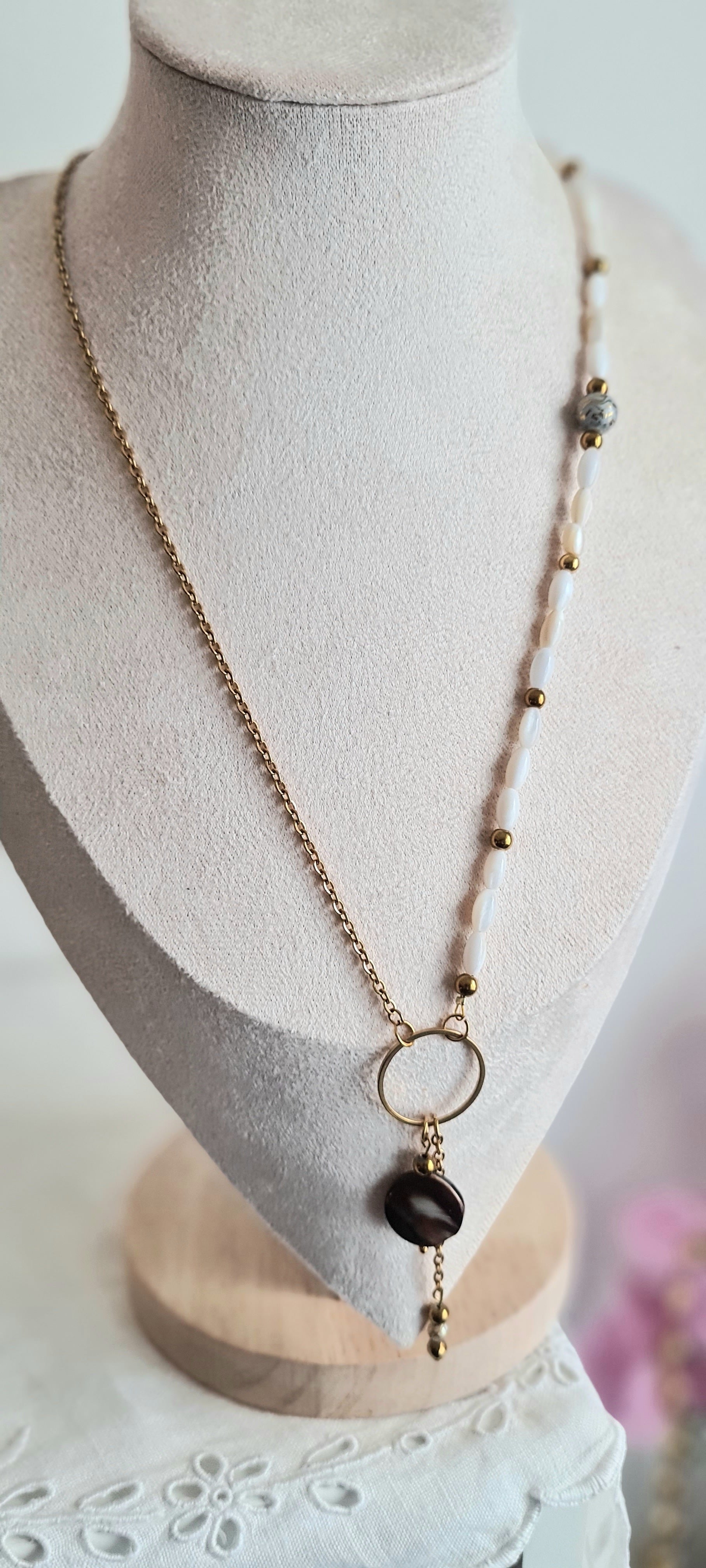 Collier Anaia - Coquillage, Nacre & Acier Inoxydable