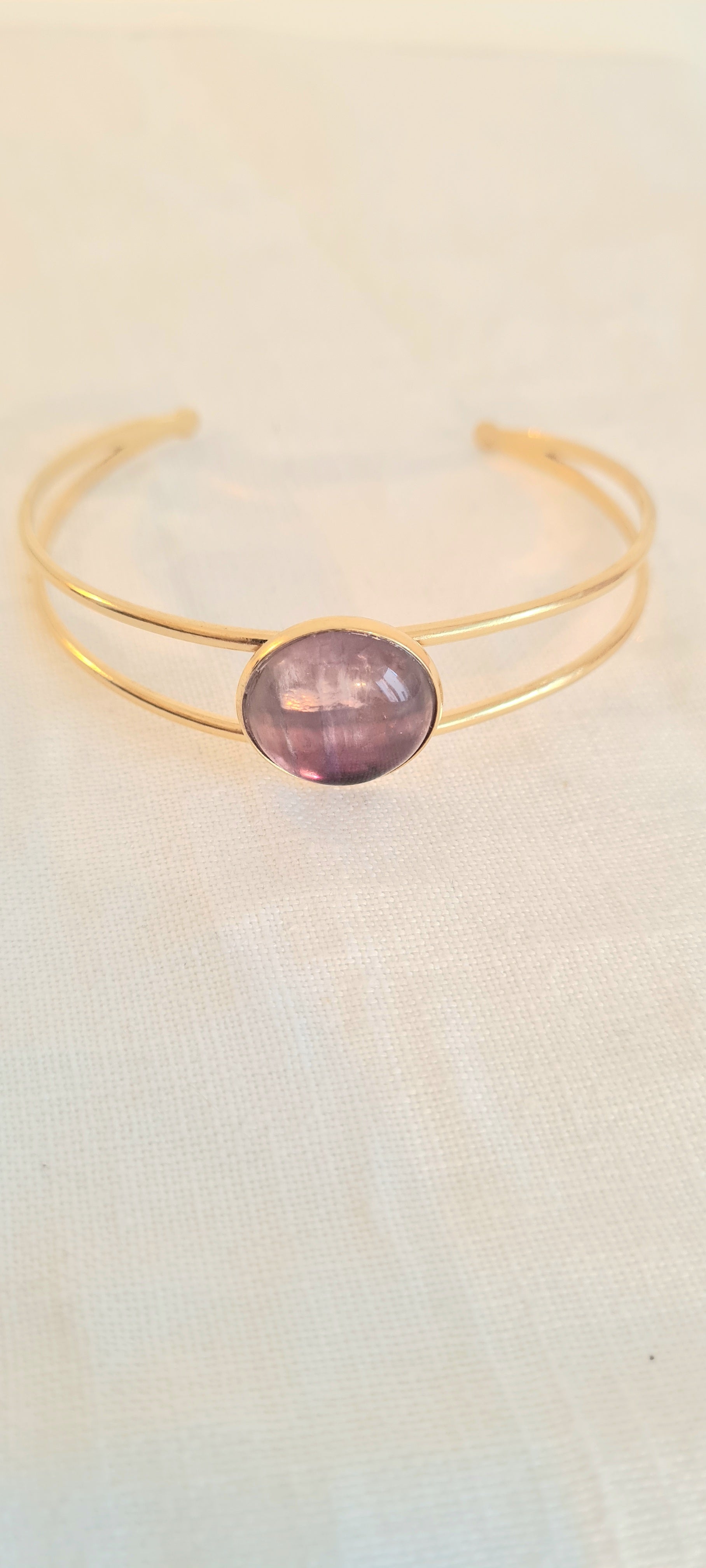 Bracelet Amelia – Améthyste & Acier Inoxydable, Lithothérapie