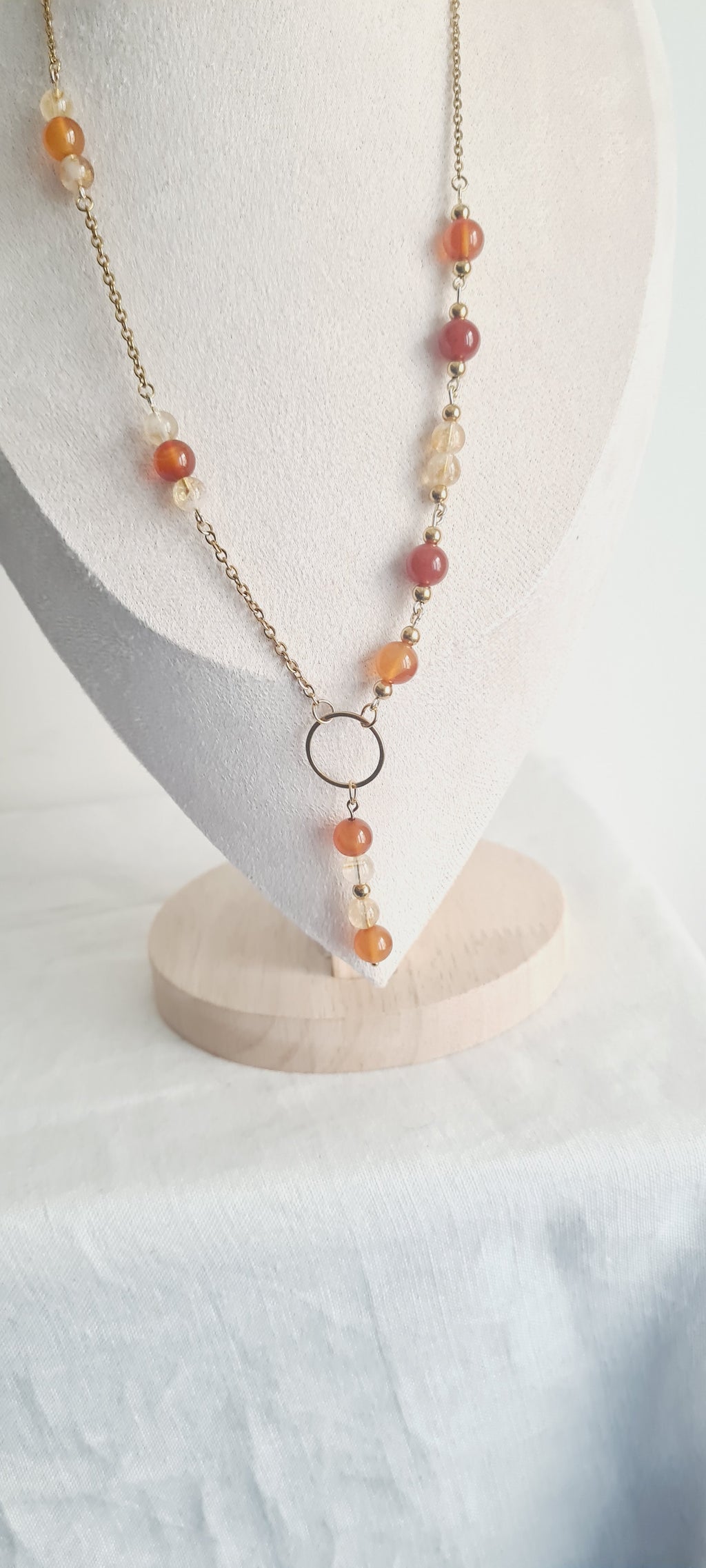 Collier Ciline - Pierre Naturelle Lithothérapie & Acier Inoxydable