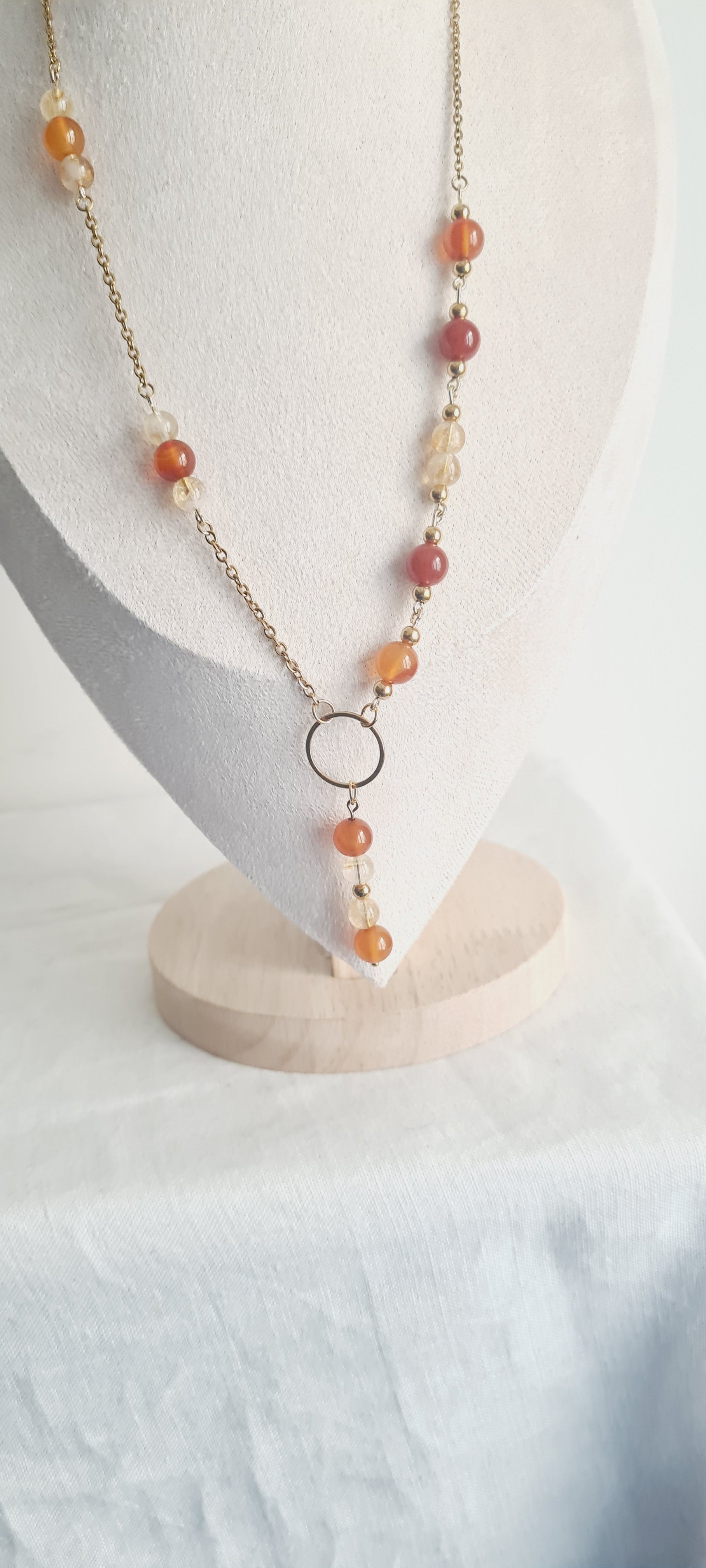 Collier Ciline - Pierre Naturelle Lithothérapie & Acier Inoxydable