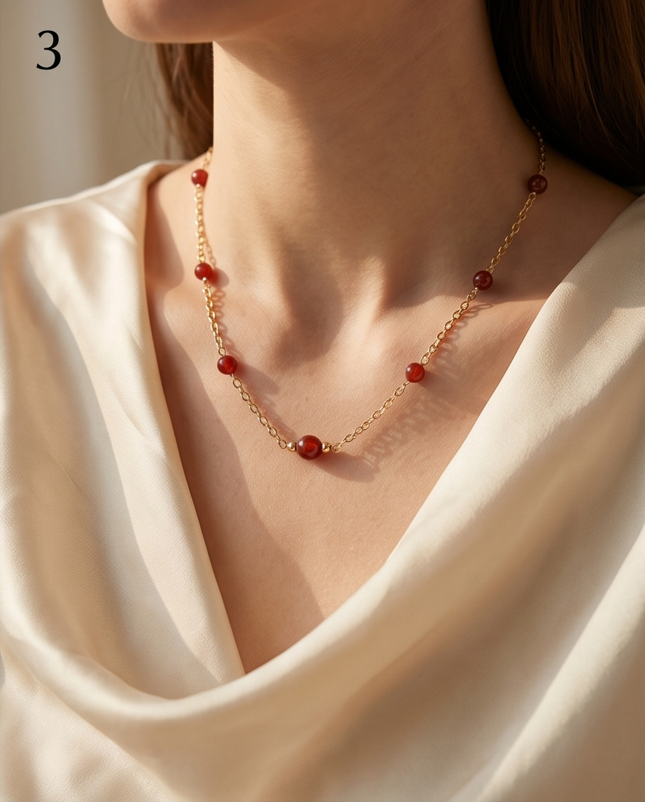 Collier cornaline