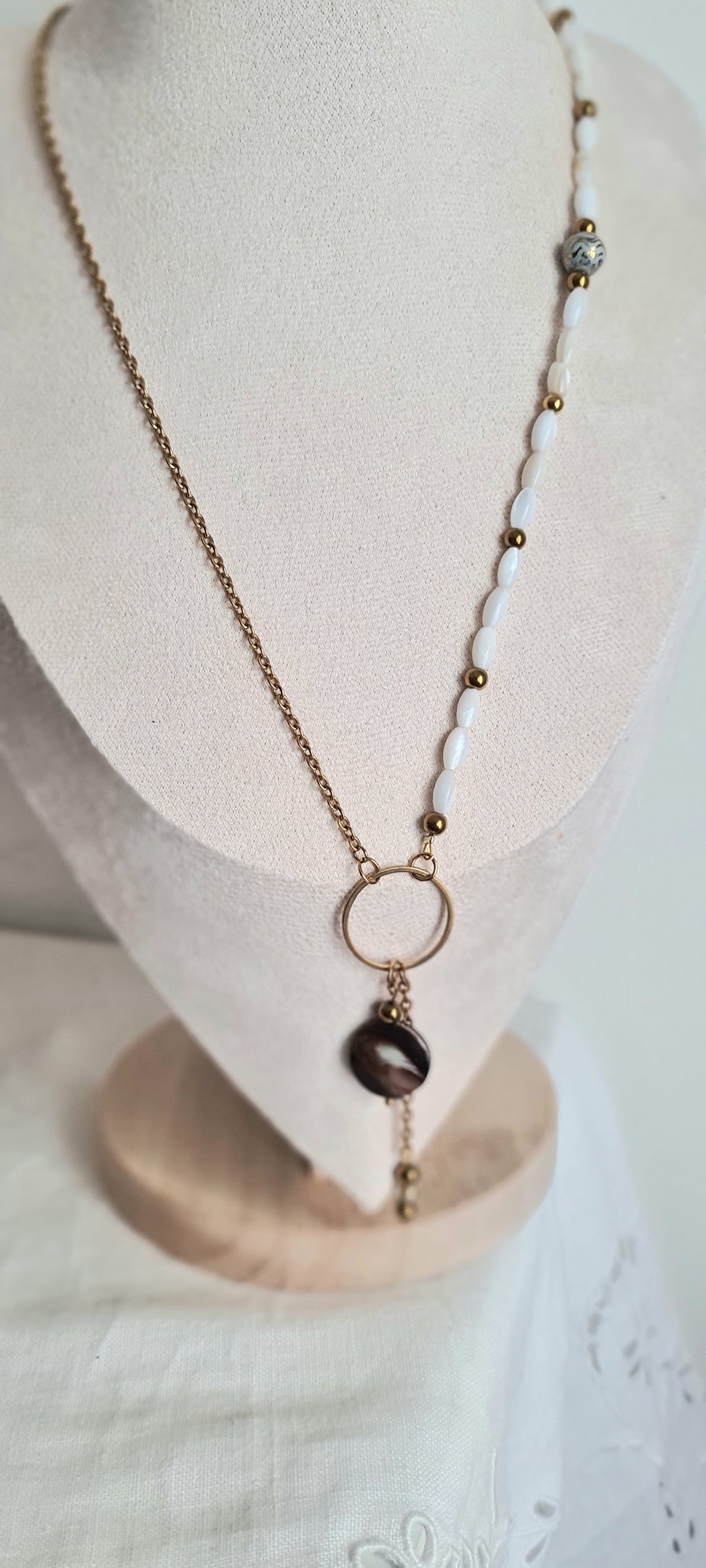 Collier Anaia - Coquillage, Nacre & Acier Inoxydable