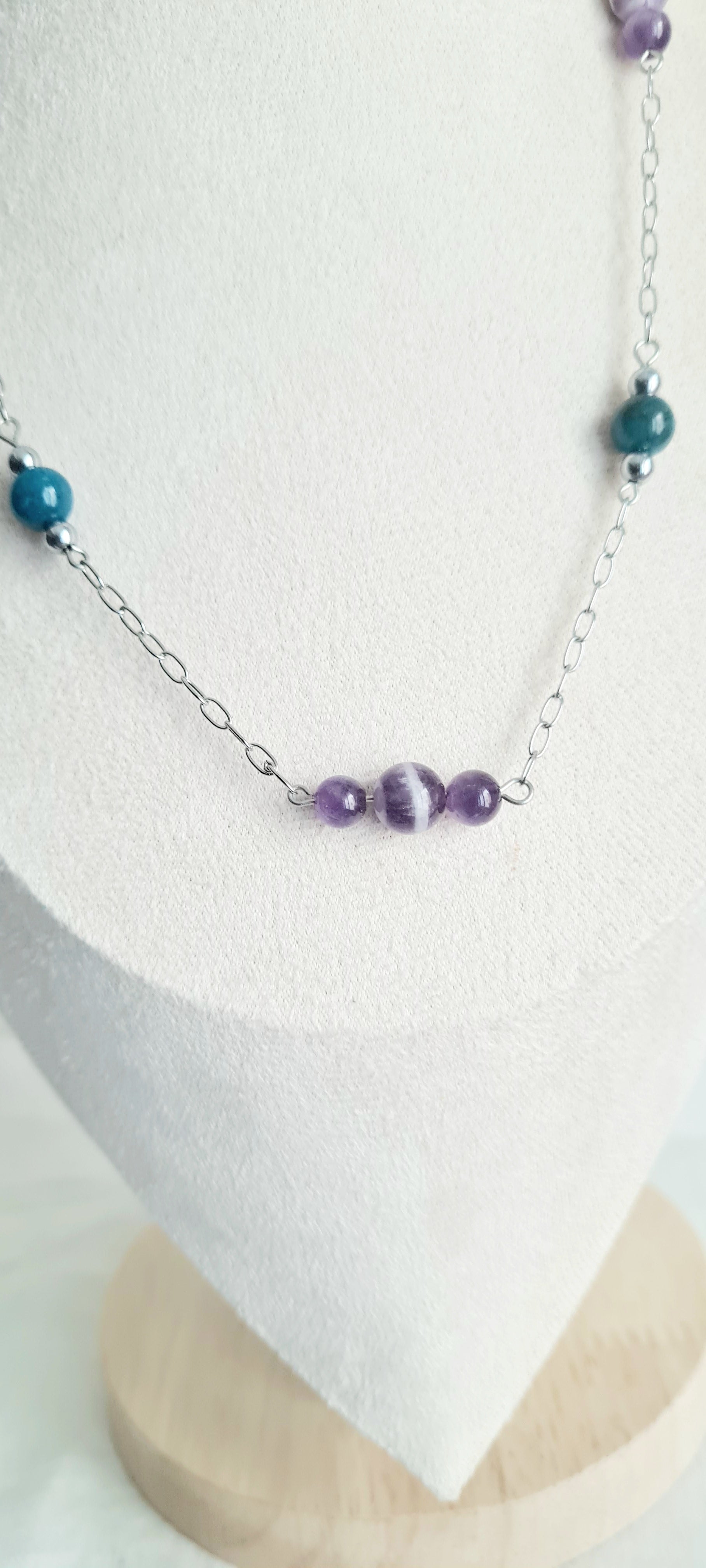 Collier Shanna – Améthyste & Apatite, Lithothérapie