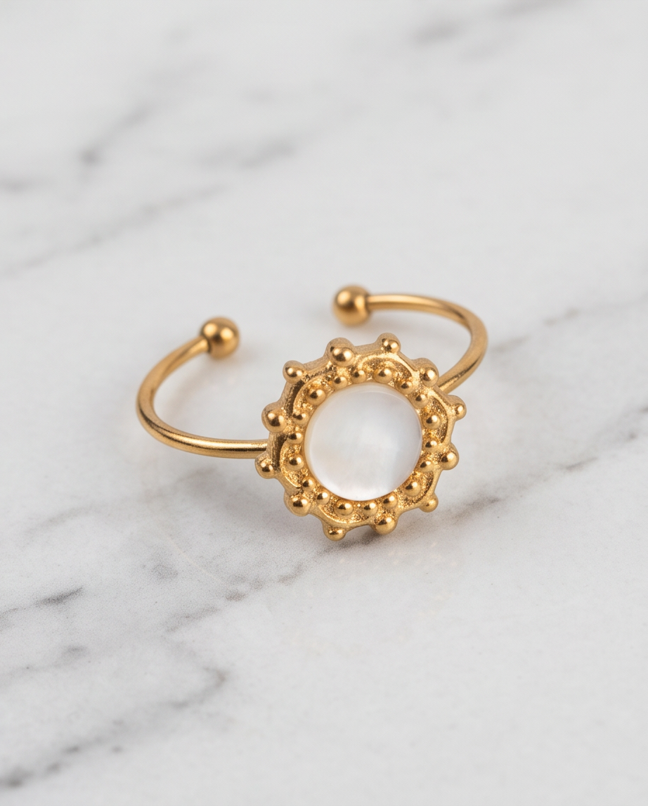 Lot de Bagues Ajustables Nacre | Bijoux Bohème Femme – Elaine Bohème