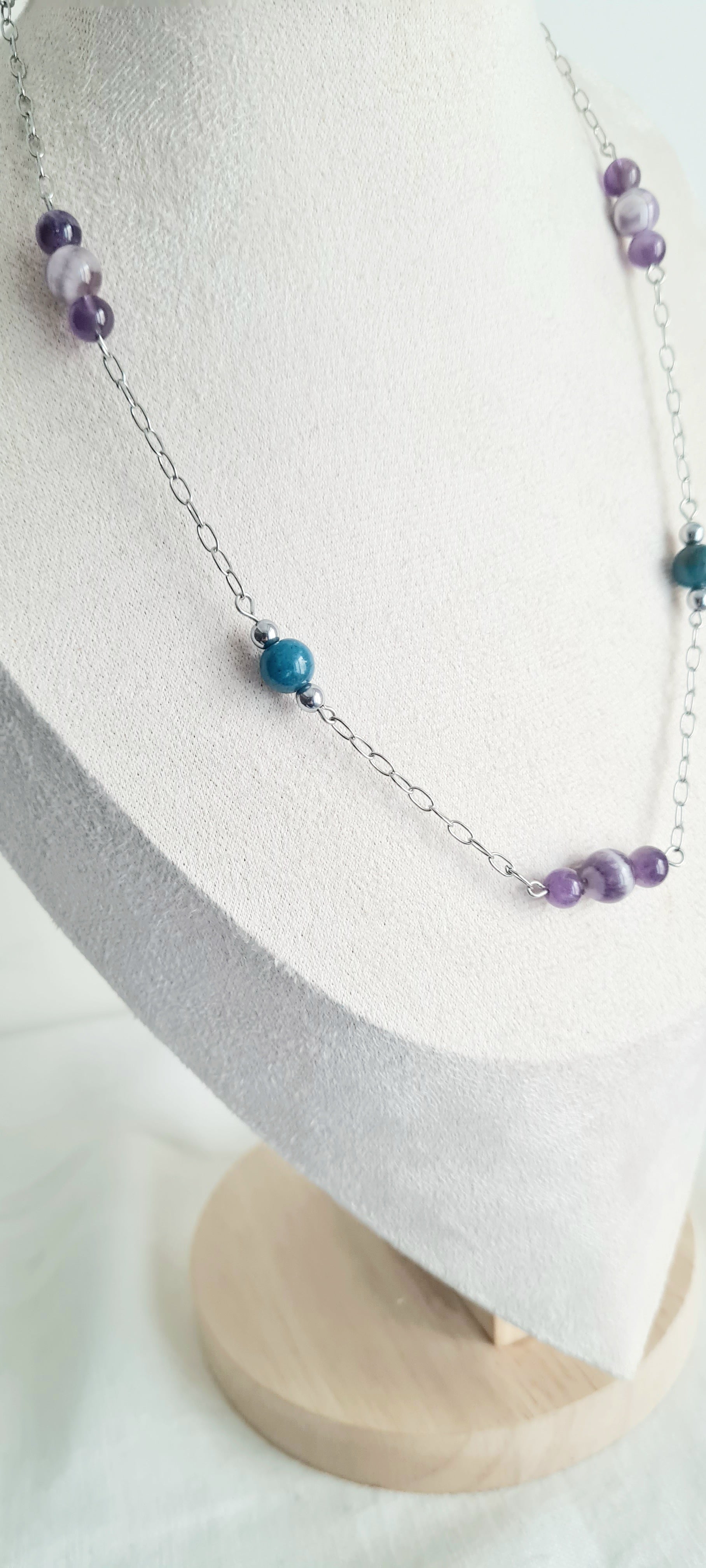 Collier Shanna – Améthyste & Apatite, Lithothérapie