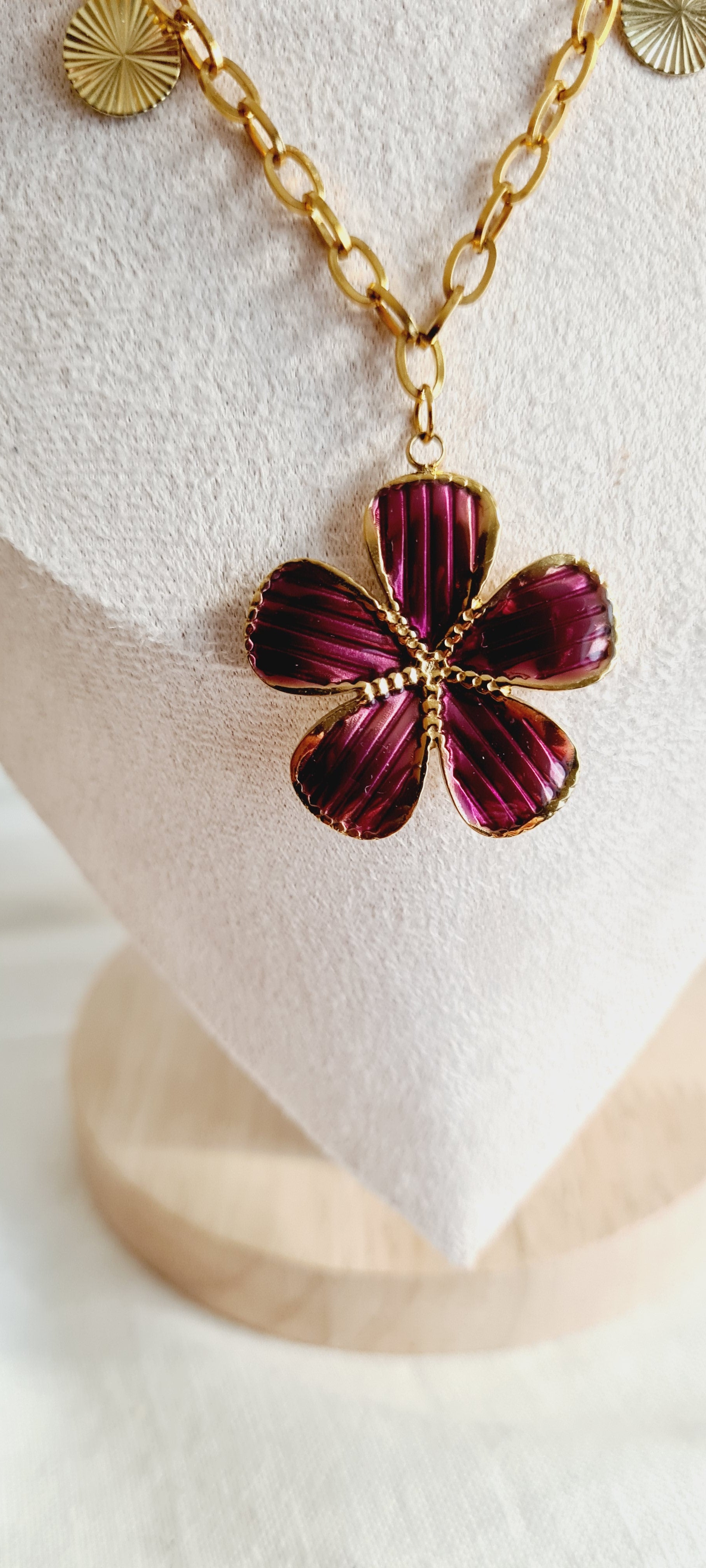 Collier tendance à breloques , acier inoxydable cintia
