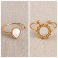 Lot de Bagues Ajustables Nacre | Bijoux Bohème Femme – Elaine Bohème
