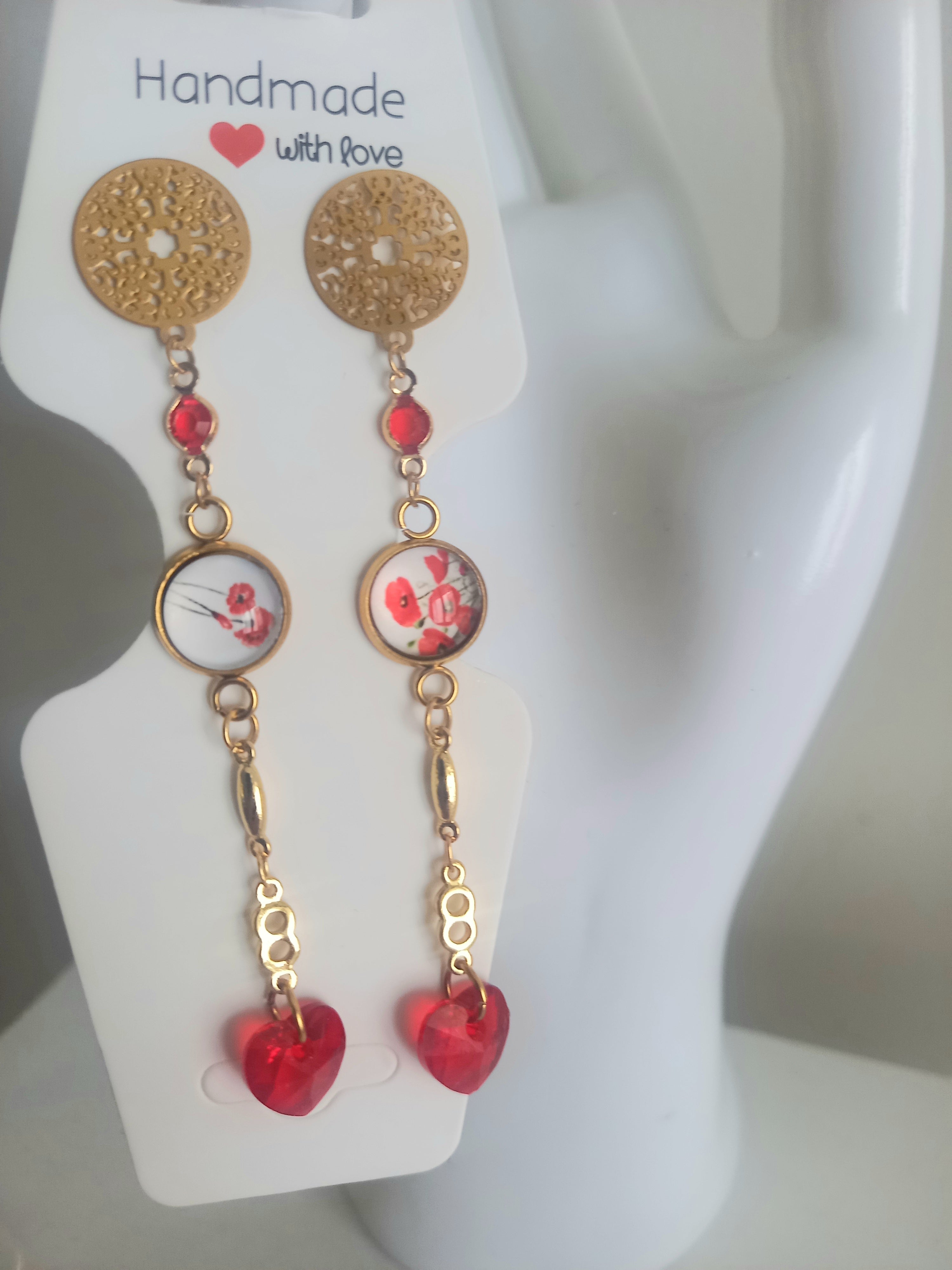 Boucles d'oreilles rouges passion
