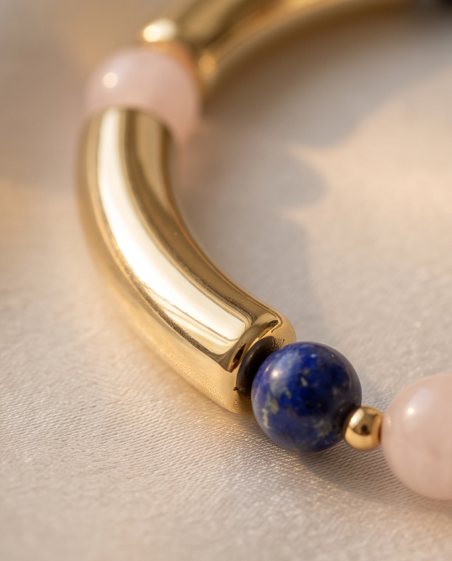 Bracelet Lithothérapie Amazonite & Lapis Lazuli – Sérénité & Expression