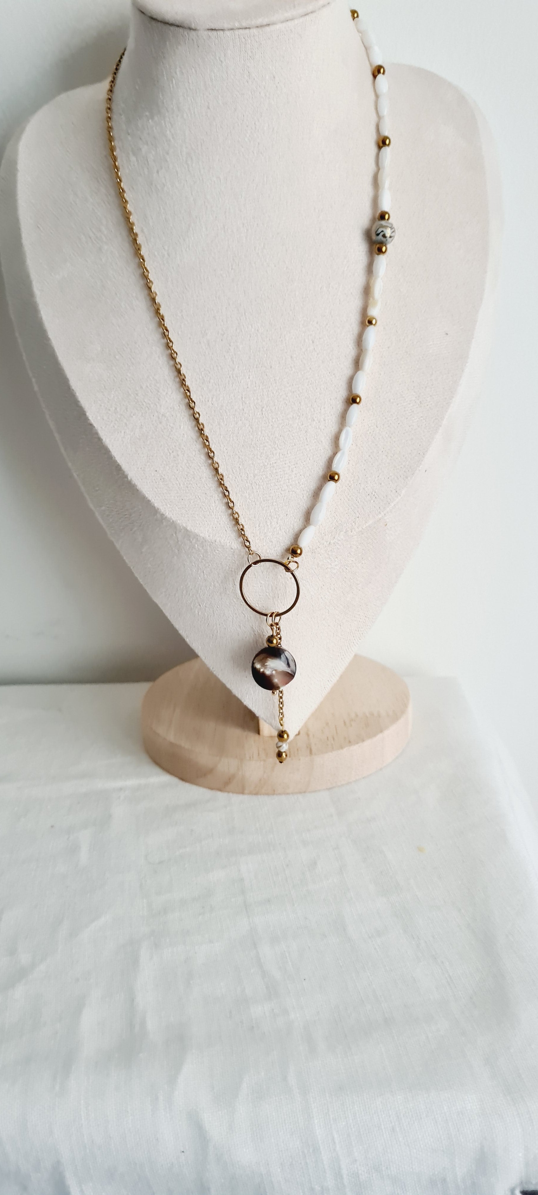 Collier Anaia - Coquillage, Nacre & Acier Inoxydable