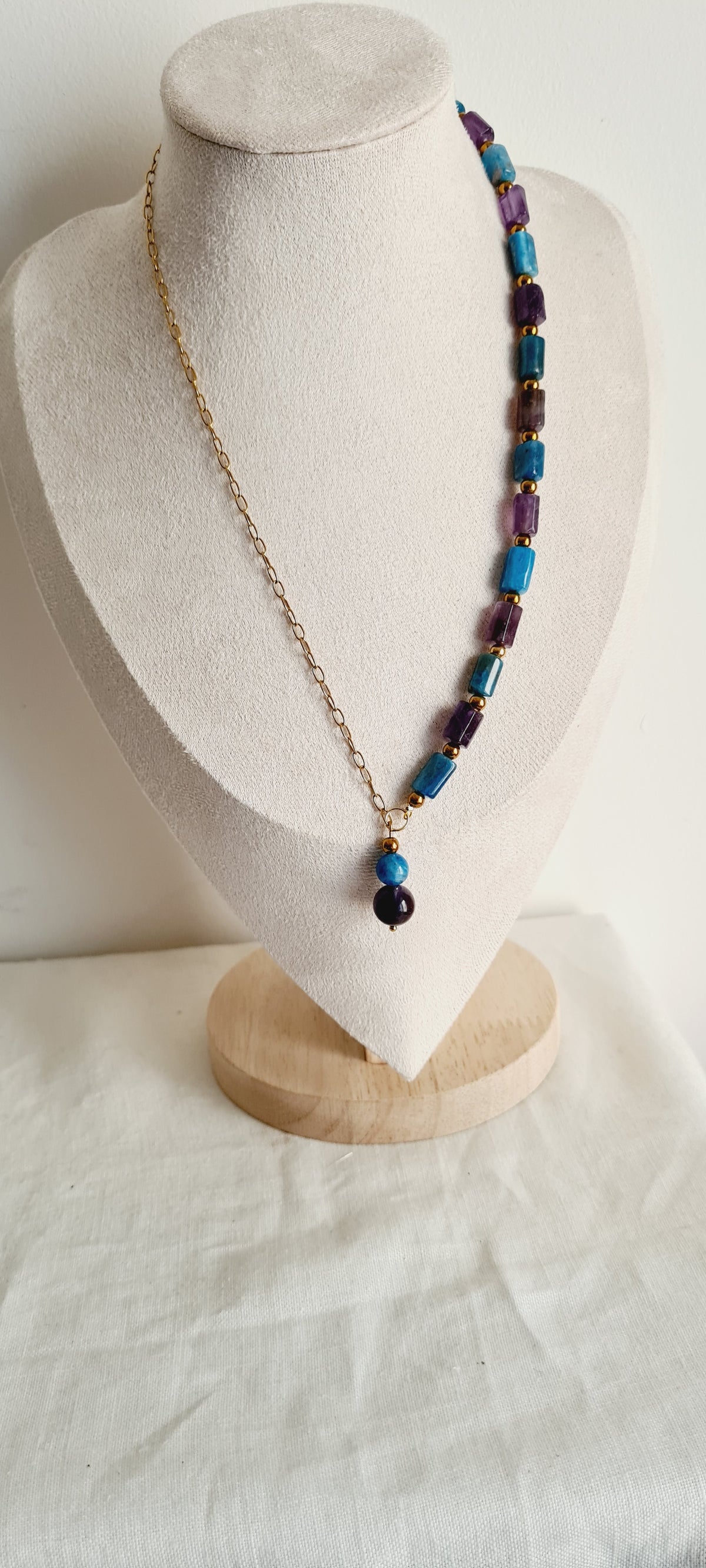 Collier Alma – Améthyste et Apatite