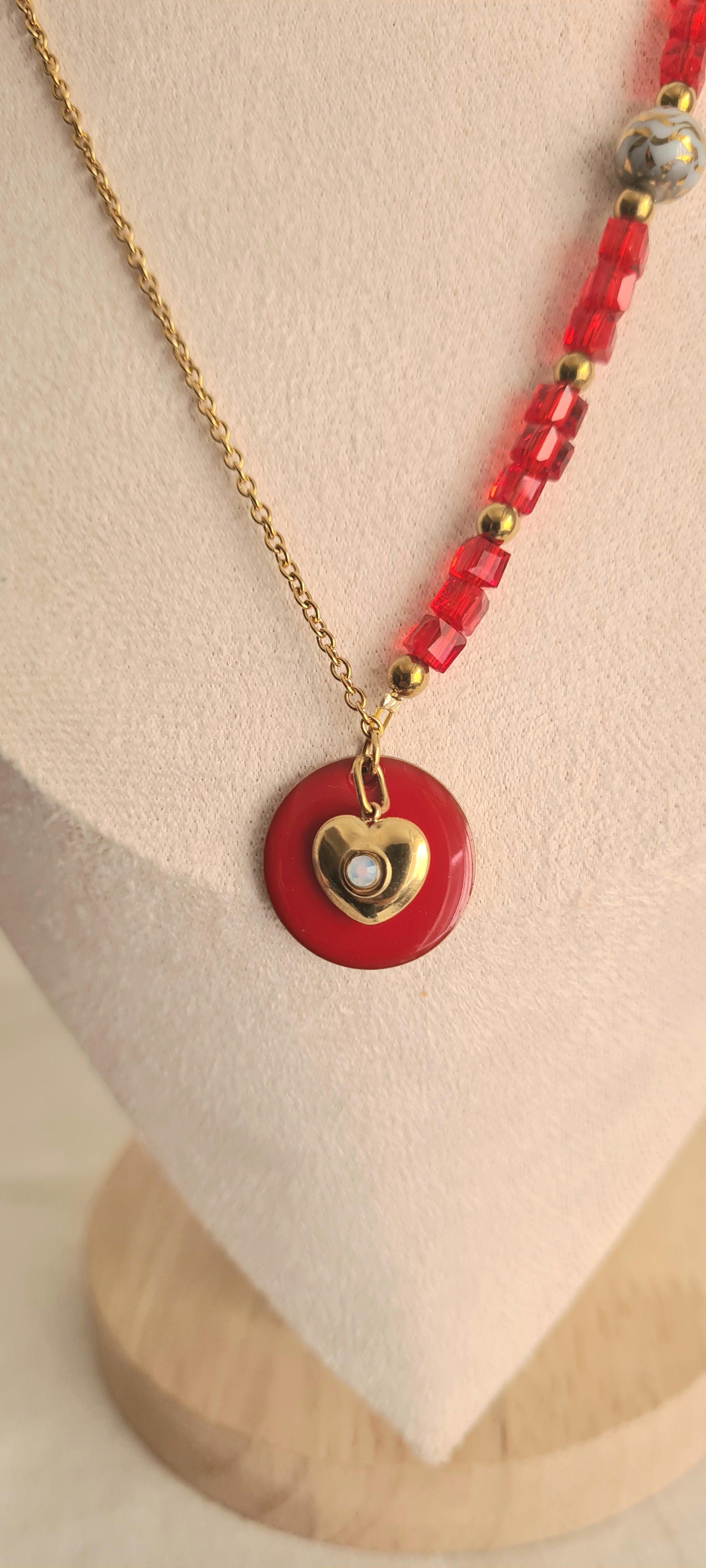 Collier Cœur Rouge Passion - Acier Inoxydable