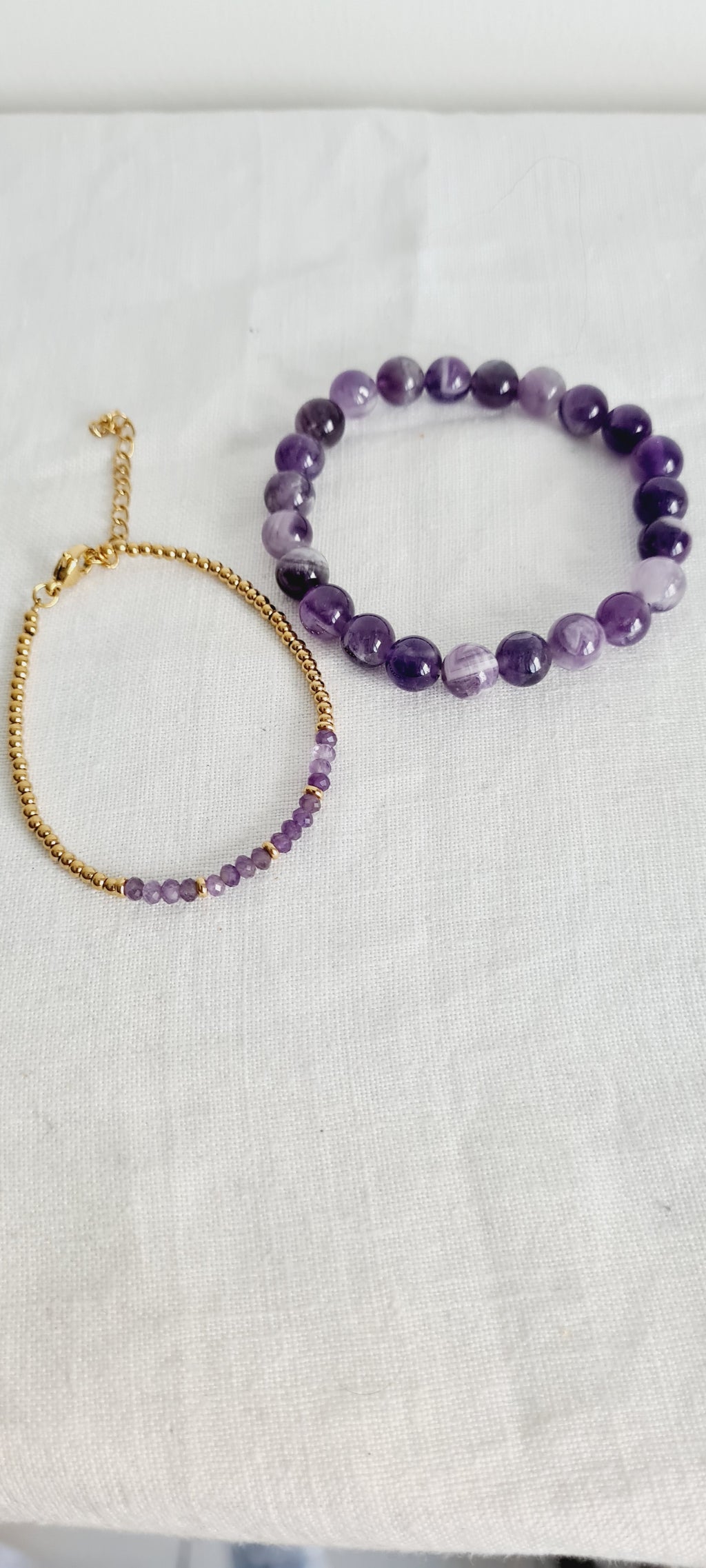 Set 3 Bracelets Améthyste – Lithothérapie, Fait Main France